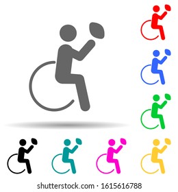 Disabled sport rugby sign multi color style icon. Simple glyph, flat vector of sport competition icons for ui and ux, website or mobile application