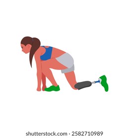 Disabled, Sports, Woman, Disability Vector Illustration Isolated