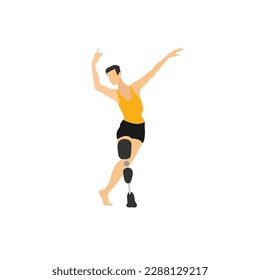 Deportista discapacitado con prótesis de pierna. Deporte para discapacitados. Atleta paralímpico. Ilustración del vector