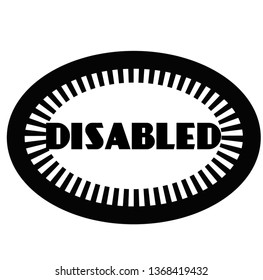 DISABLED stamp on white