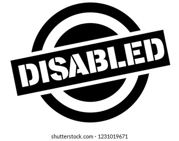disabled stamp on white background. Sign, label, sticker.