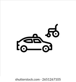 disabled support outline icon. disabled support for car black line illustration.