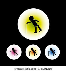 disabled symbol in black background for use