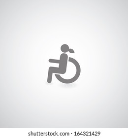 Disabled symbol  on gray background 