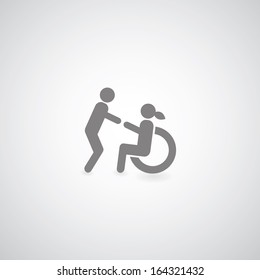 Disabled symbol  on gray background 