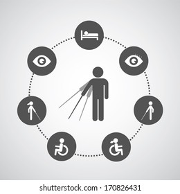 disabled symbol set in circle diagram