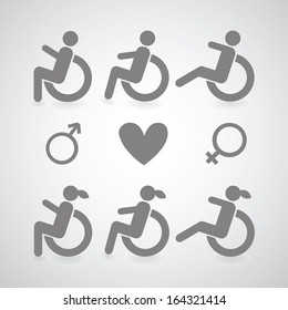 Disabled symbol set on gray background