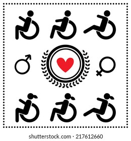 Disabled symbol set on white background 