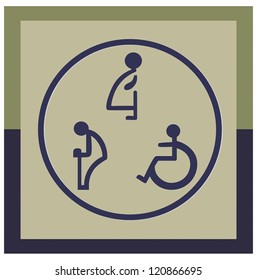 The disabled toilet or Restroom signs