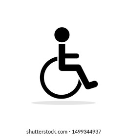 Disabled toilet vector icon. Disability care pictogram, handicapped man public restroom sign, disabled chair people toilets, handicap invalid accessible lavatory symbol