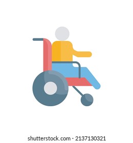 Disabled Vector Flat Icon design illustration. EPS 10 File on White background