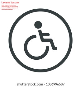 disabled vector icon eps 10 , Lorem ipsum Flat design