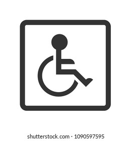 disabled vector icon, handicapped vector sign