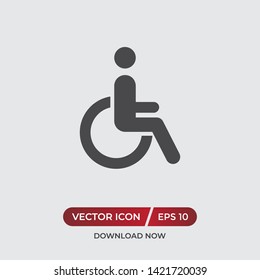 Disabled vector icon in modern design style for web site and mobile app
