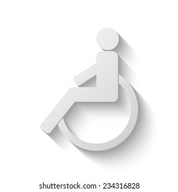 disabled vector icon - paper illustration