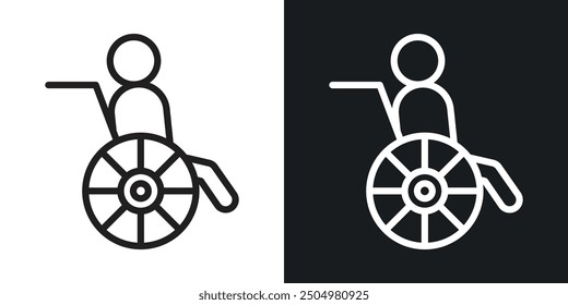 Disabled vector icon set black and white filled and outlined style.
