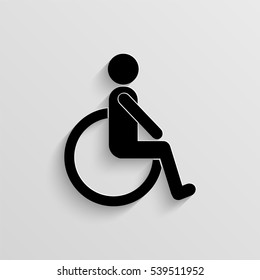 Disabled vector icon with  shadow