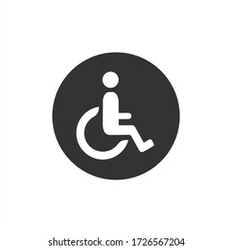 Disabled vector icon. Wheelchair symbol. flat icon illustration on white background.