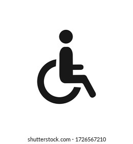 Disabled vector icon. Wheelchair symbol. flat icon illustration on white background.