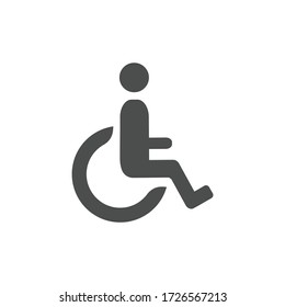 Disabled vector icon. Wheelchair symbol. flat icon illustration on white background.