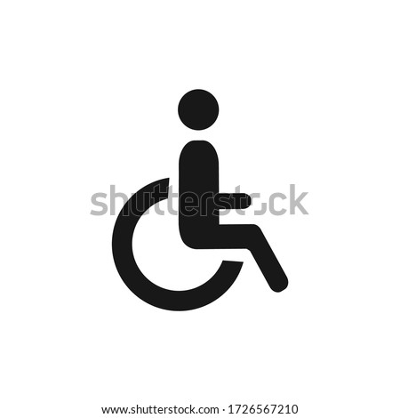 Disabled vector icon. Wheelchair symbol. flat icon illustration on white background.