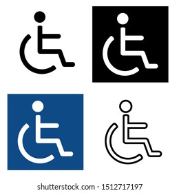 Disabled vector icons set. 