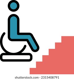 disabled Vector illustration on a transparent background. Premium quality symmbols. Line Color vector icons for concept and graphic design.