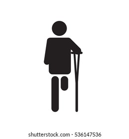 Disabled vector person icon. Prosthesis icon