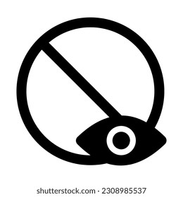Ilustración vectorial de icono visible deshabilitada aislada en fondo blanco. Iconos vectoriales de estilo negro de alta calidad