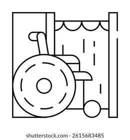 disabled voting booth line icon vector. disabled voting booth sign. isolated contour symbol black illustration