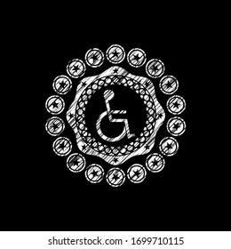 disabled (wheelchair) icon with chalkboard texture