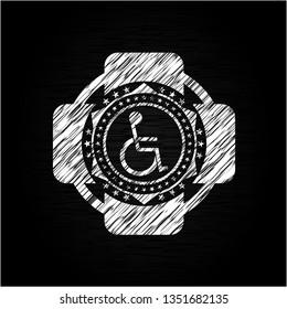 disabled (wheelchair) icon drawn with chalkboard texture