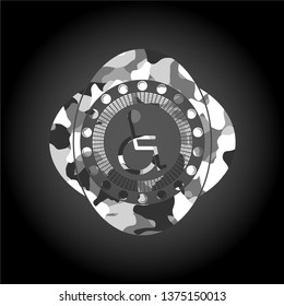 disabled (wheelchair) icon inside grey camouflage texture