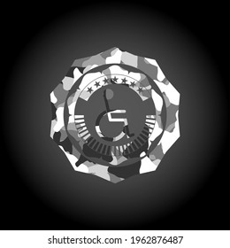 disabled (wheelchair) icon inside grey camouflage texture. 