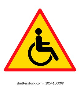 Disabled wheelchair icon, isolated on white. Disable symbol logo, vector