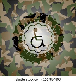 disabled (wheelchair) icon on camo texture