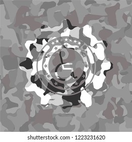 disabled (wheelchair) icon on grey camo pattern