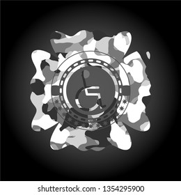 disabled (wheelchair) icon on grey camouflage texture