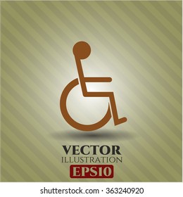 Disabled (Wheelchair) icon vector illustration