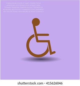 símbolo vectorial de icono de silla de ruedas desactivado