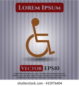 disabled wheelchair icon vector symbol flat eps jpg