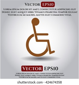 Icono de silla de ruedas desactivado símbolo vectorial eps planos jpg
