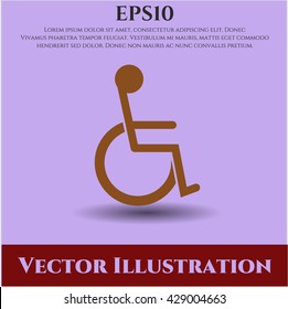 disabled wheelchair icon vector symbol flat eps jpg