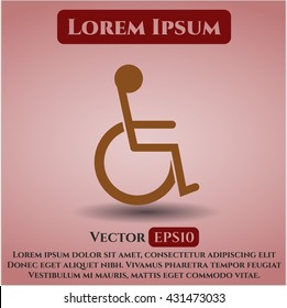 disabled wheelchair icon vector symbol flat eps jpg