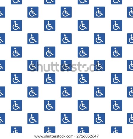 Disabled wheelchair seamless pattern isolated on white background