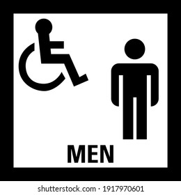 Disabled wheelchair sign board black and white