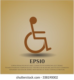 Icono vectorial desactivado (silla de ruedas)