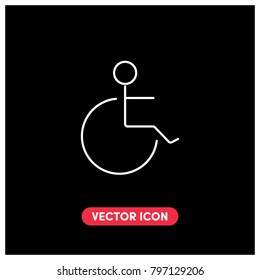 Disabled Wheelchair Vector Icon Illustration