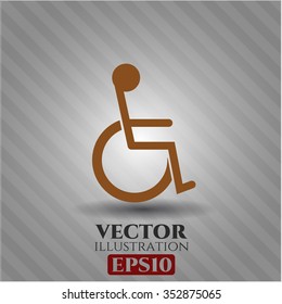 Disabled (Wheelchair) vector icon or symbol