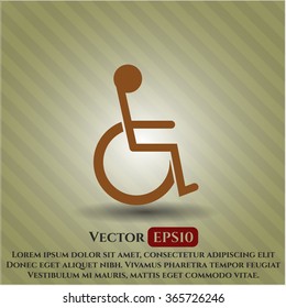 Disabled (Wheelchair) vector icon or symbol